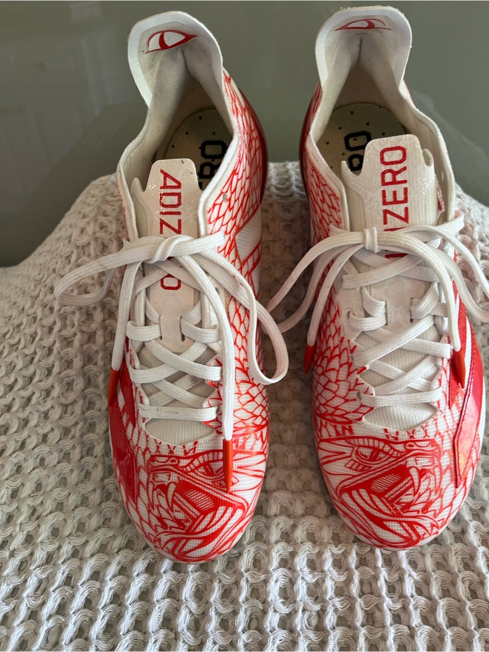 adidas Adizero Cleats - White and Red 439